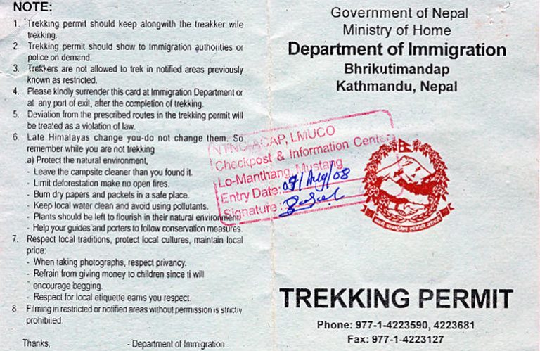 Nepal Trekking Permit